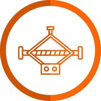 Car Jack Line Orange Circle Icon vector