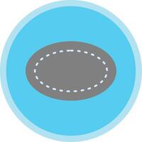 oval plano multi circulo icono vector