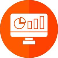 Dashboard Glyph Red Circle Icon vector