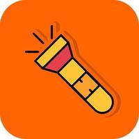 Torch Filled Orange background Icon vector