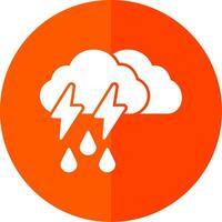 Storm Glyph Red Circle Icon vector