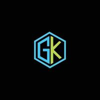 GK Letter Initial Logo Design vector