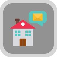 Home Message Flat Round Corner Icon vector