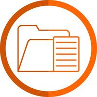 documento línea naranja circulo icono vector