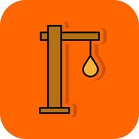 Gallows Filled Orange background Icon vector
