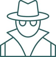 Spy Line Gradient Round Corner Icon vector