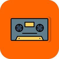 Cassette Filled Orange background Icon vector