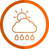 Morning,Rain Line Orange Circle Icon vector