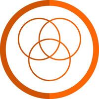 diagrama línea naranja circulo icono vector