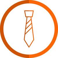 Corbata línea naranja circulo icono vector