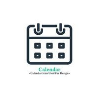 calendar icon isolated on white background. calendar symbol for web and mobile applications. vector