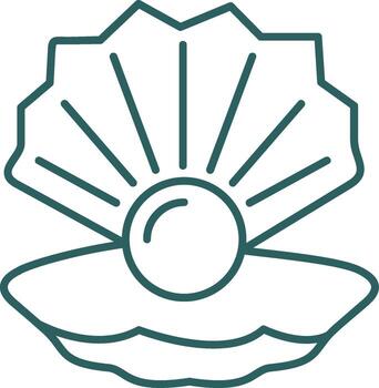 Shell Line Gradient Round Corner Icon vector