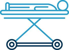 Stretcher Line Blue Two Color Icon vector