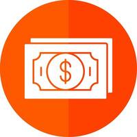 Dollar Glyph Red Circle Icon vector