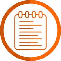 Note Pad Line Orange Circle Icon vector