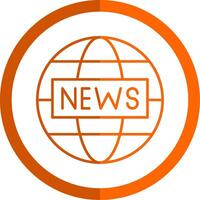 News Report Line Orange Circle Icon vector