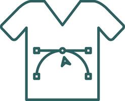 Shirt Design Line Gradient Round Corner Icon vector