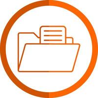 File Directory Line Orange Circle Icon vector