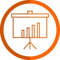 Presentation Line Orange Circle Icon vector
