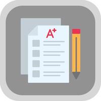 Exam Flat Round Corner Icon vector