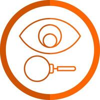 Vision Line Orange Circle Icon vector