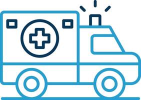 Ambulance Line Blue Two Color Icon vector