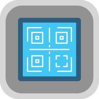 QR Flat Round Corner Icon vector