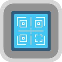 qr plano redondo esquina icono vector