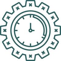 Time Management Line Gradient Round Corner Icon vector