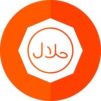 Halal Glyph Red Circle Icon vector