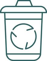 Recycle Bin Line Gradient Round Corner Icon vector