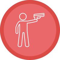 Policeman Holding Gun Line Multi Circle Icon vector