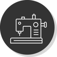 Sewing Machine Line Grey Circle Icon vector