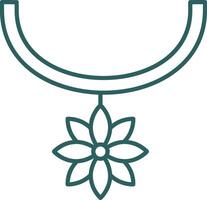 Flower Necklace Line Gradient Round Corner Icon vector