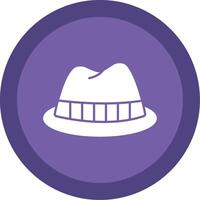 Fedora Hat Glyph Multi Circle Icon vector