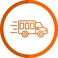 Delivery Truck Line Orange Circle Icon vector