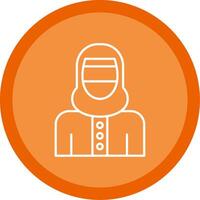 Woman with Niqab Line Multi Circle Icon vector