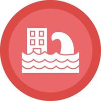 Tsunami Glyph Multi Circle Icon vector