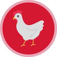 Chicken Flat Multi Circle Icon vector