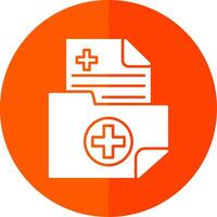 Medical Folder Glyph Red Circle Icon vector