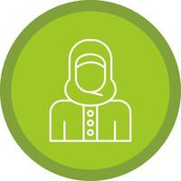 Islamic Woman Line Multi Circle Icon vector