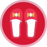 Slippers Flat Multi Circle Icon vector