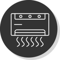 Air Conditioner Line Grey Circle Icon vector