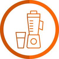 Juicer Line Orange Circle Icon vector