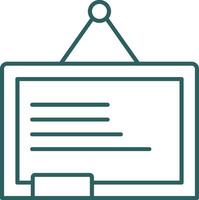 Blackboard Line Gradient Round Corner Icon vector