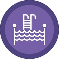 Swimming Pool Glyph Multi Circle Icon vector