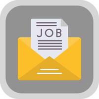 Job Offer Flat Round Corner Icon vector