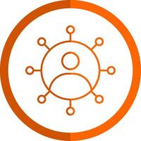 Avatar Line Orange Circle Icon vector