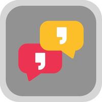 Quotation Flat Round Corner Icon vector