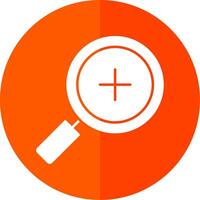 Zoom In Glyph Red Circle Icon vector
